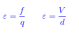Electric Field intensity formula