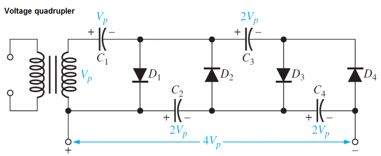 Diodes Voltage Quadrupler - Engineering Tutorial