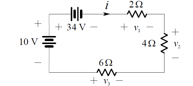 Independent voltage sources in series Circuit Example 1