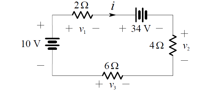 Independent voltage sources in series Circuit Example