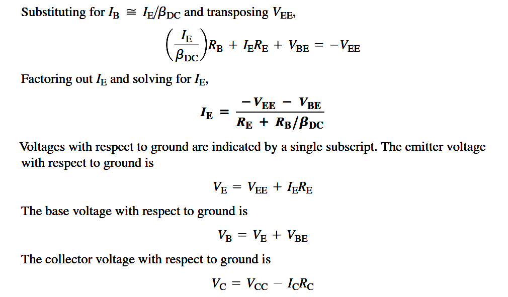 Emitter Bias Derivation